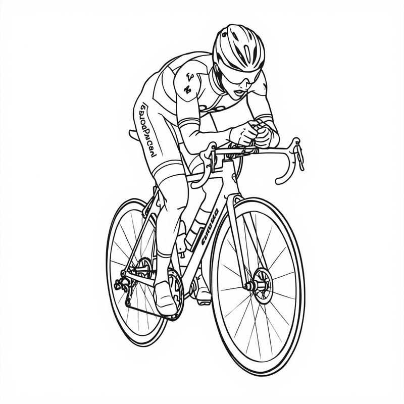 Cyclist 3 - free printable coloring page
