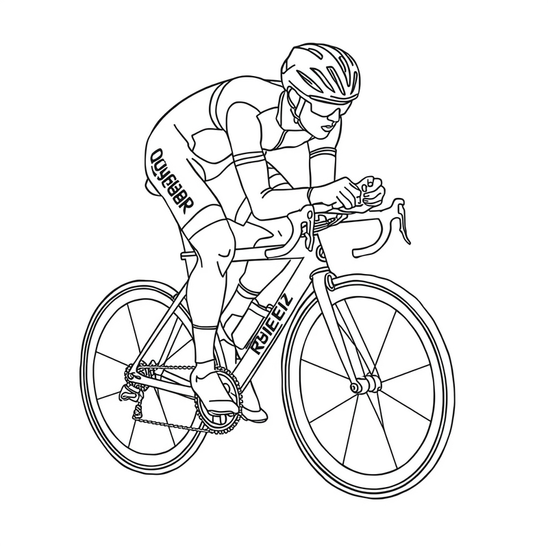 Cyclist 1 - free printable coloring page