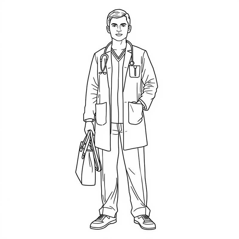 Doctor 2 - free printable coloring page