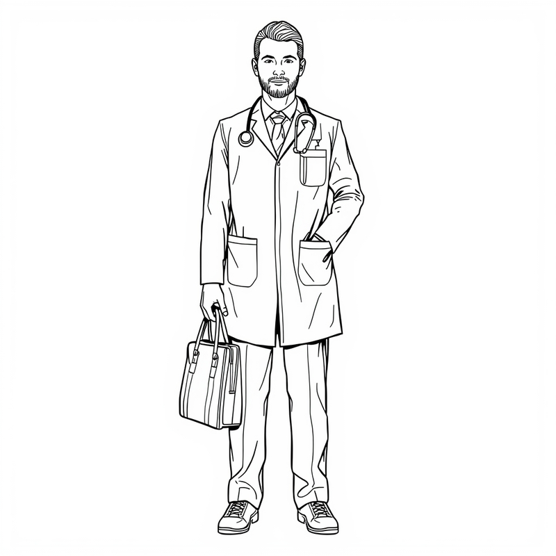 Doctor 4 - free printable coloring page