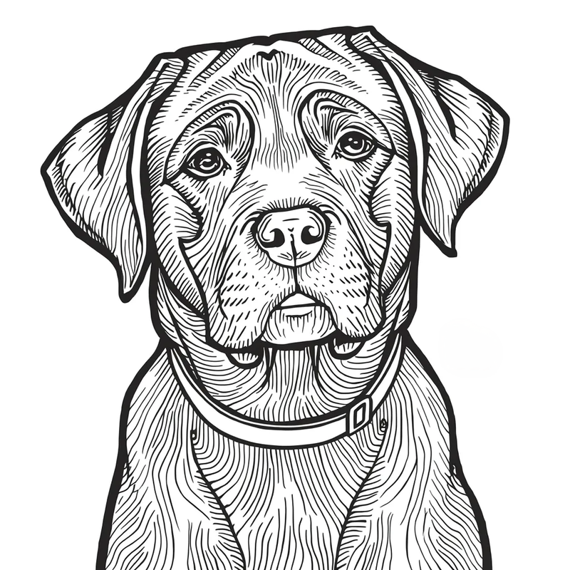 Dog 1 - free printable coloring page