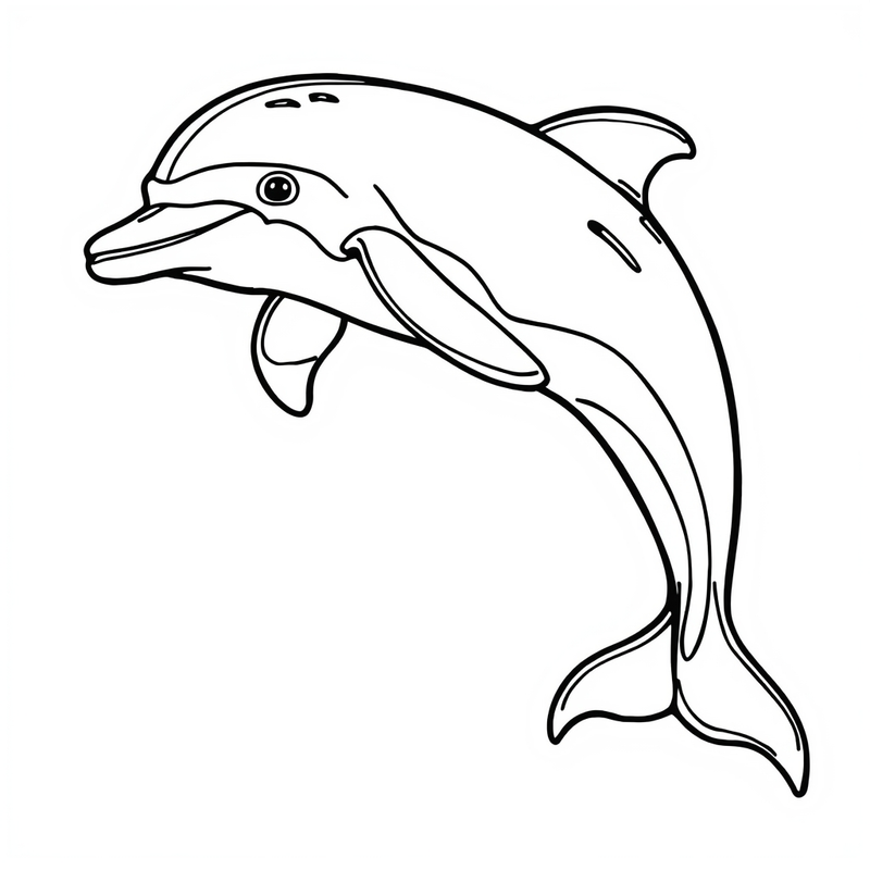 Dolphin 2 - free printable coloring page