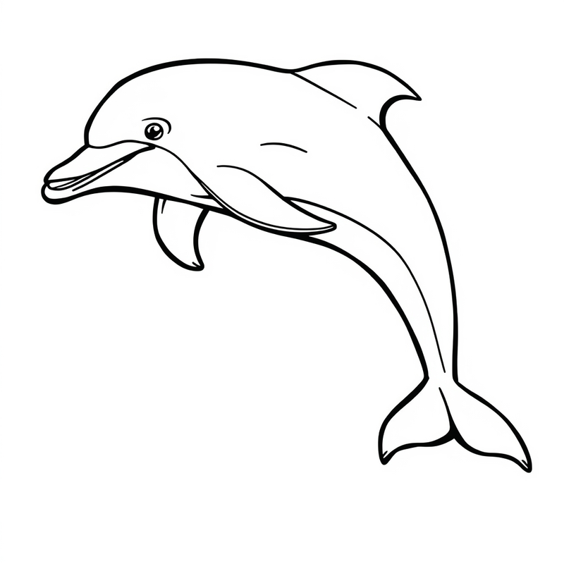 Dolphin 3 - free printable coloring page