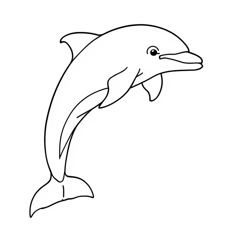 Dolphin 4 - free printable coloring page