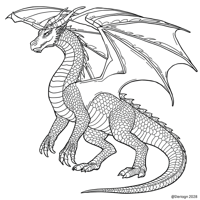 Dragon 2 - free printable coloring page