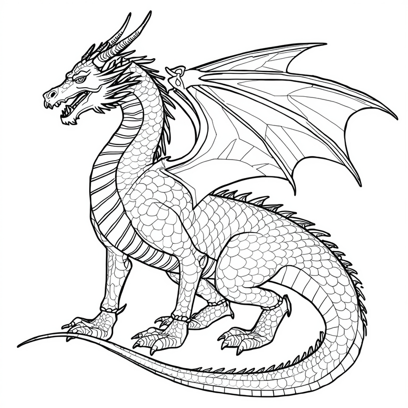 Dragon 3 - free printable coloring page
