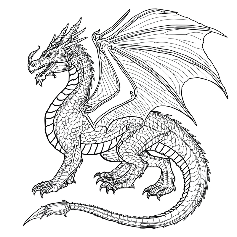 Dragon 1 - free printable coloring page
