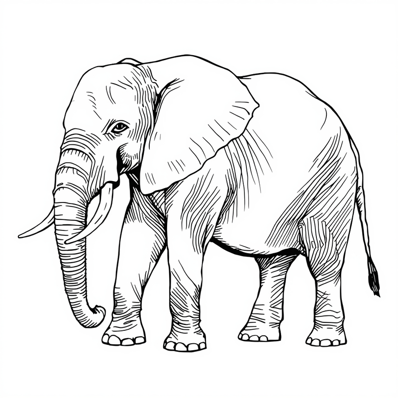 Elephant 4 - free printable coloring page