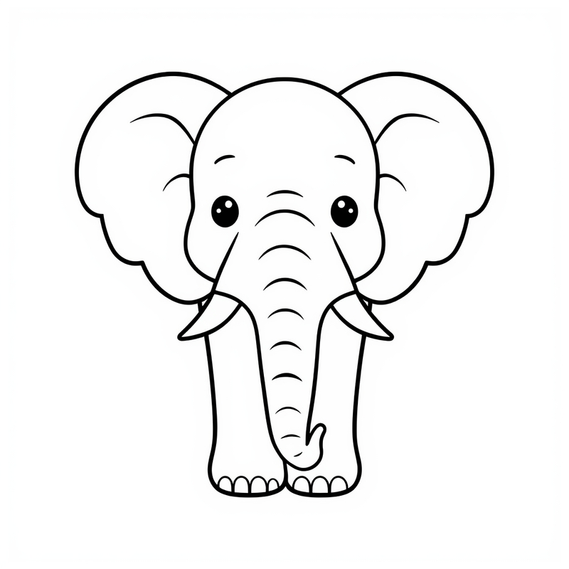 Elephant 5 - free printable coloring page
