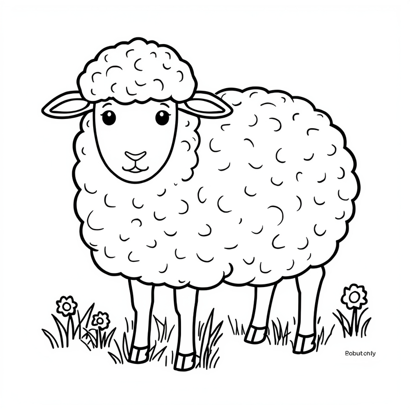 Sheep 1 - free printable coloring page