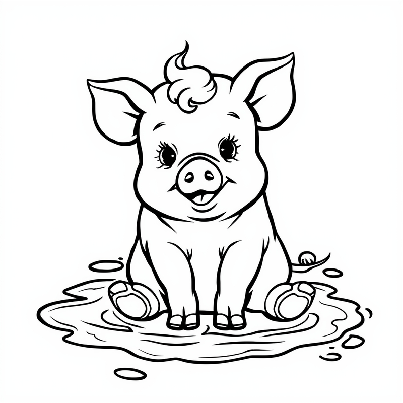 Pig 2 - free printable coloring page