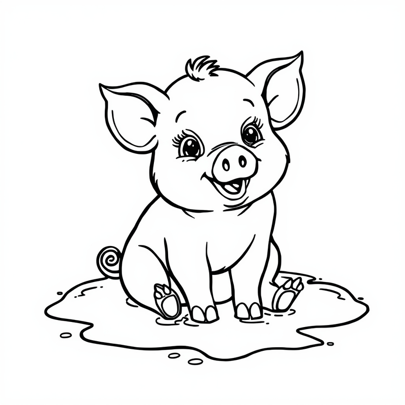 Pig 4 - free printable coloring page