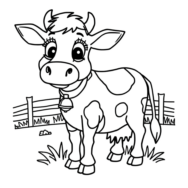 Cow 1 - free printable coloring page