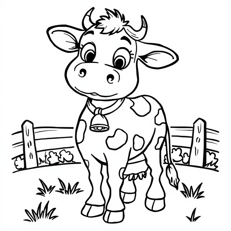 Cow 2 - free printable coloring page