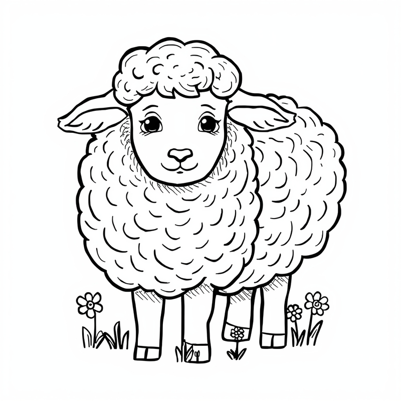 Sheep 2 - free printable coloring page