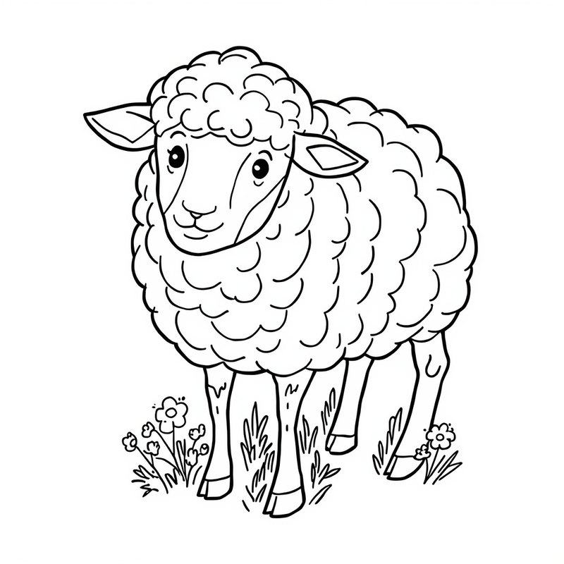 Sheep 3 - free printable coloring page