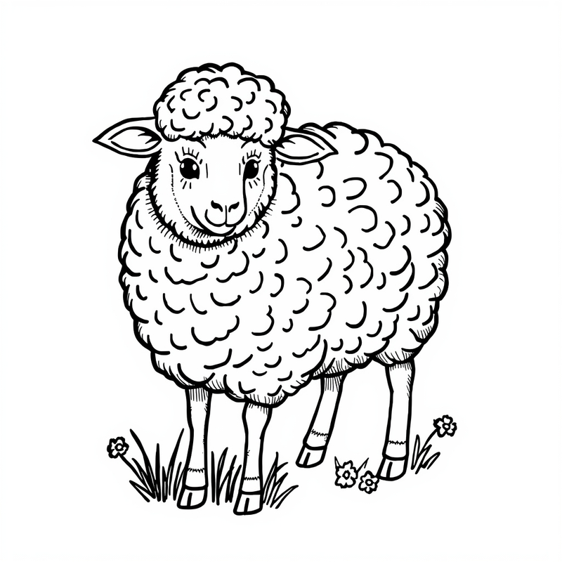 Sheep 4 - free printable coloring page