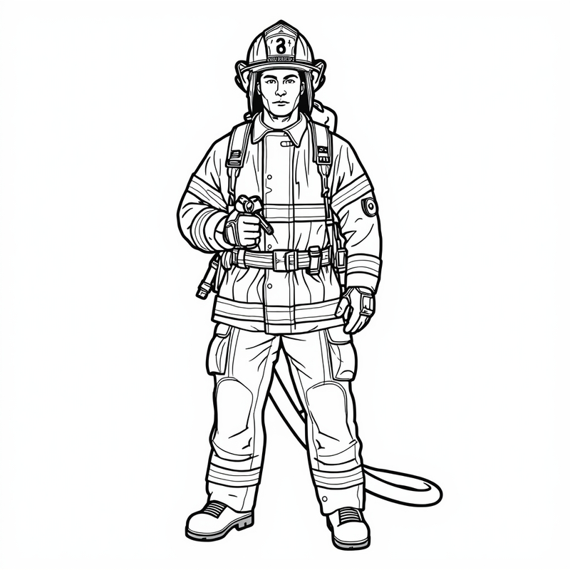 Firefighter 2 - free printable coloring page