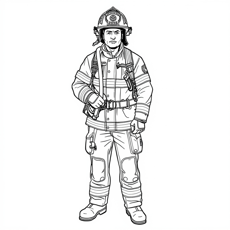 Firefighter 5 - free printable coloring page
