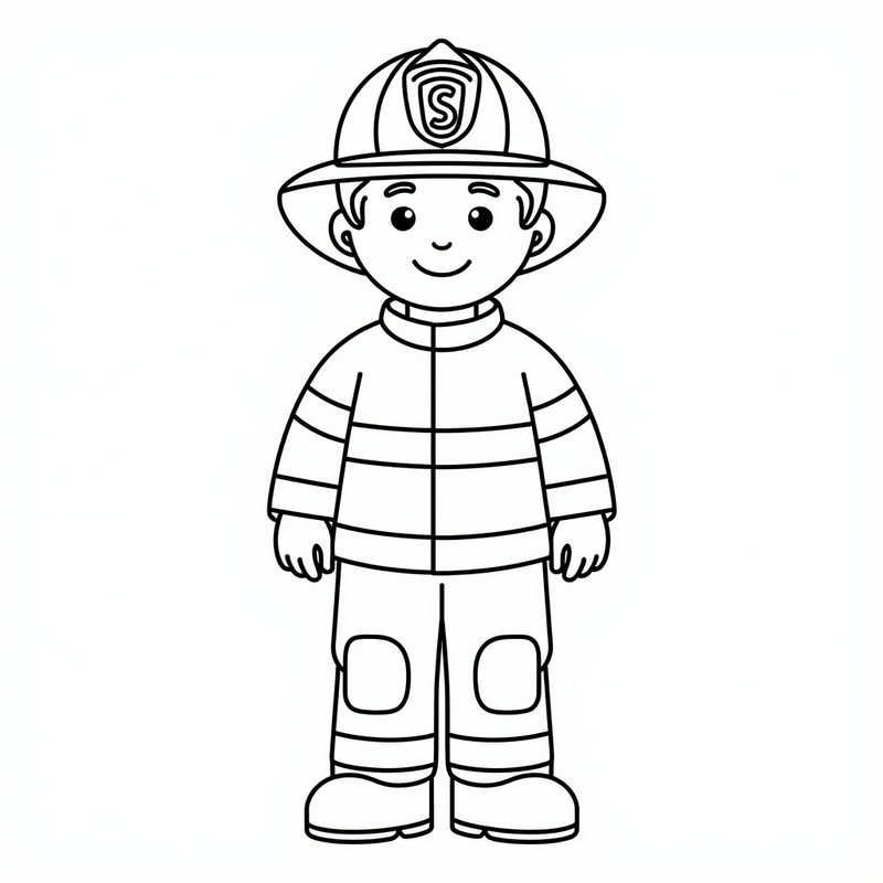 Firefighter 1 - free printable coloring page