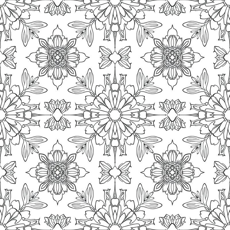 Floral Pattern 2 - free printable coloring page