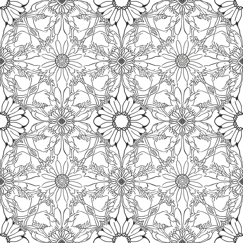 Floral Pattern 3 - free printable coloring page