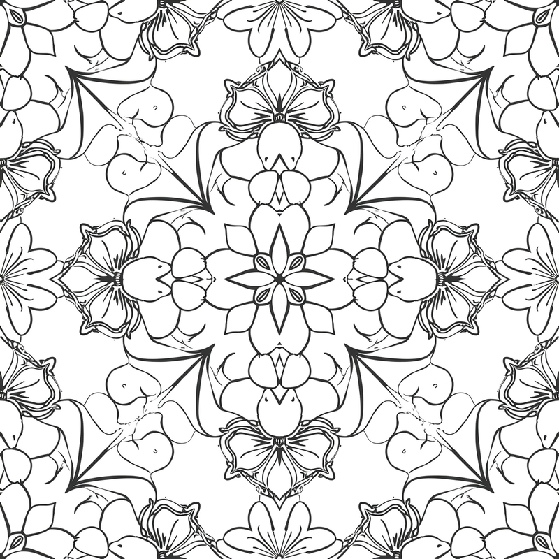 Floral Pattern 4 - free printable coloring page