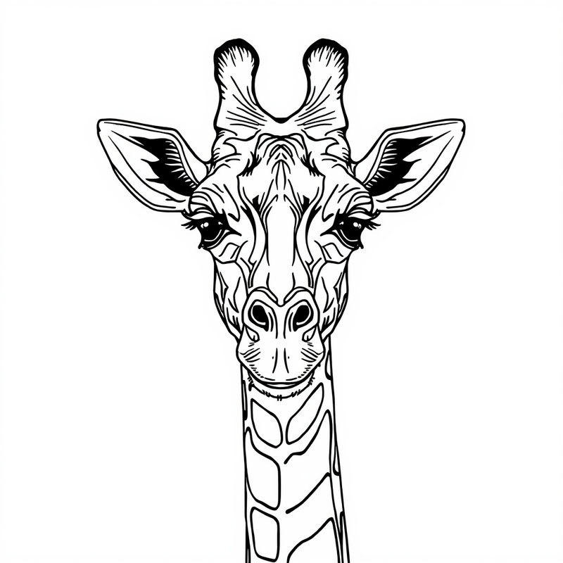 Giraffe 5 - free printable coloring page