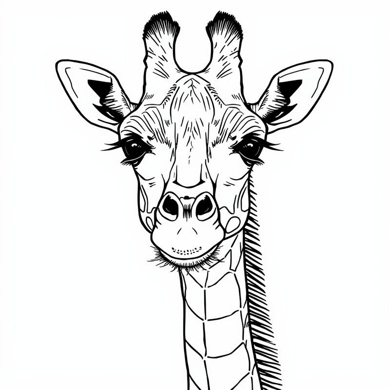 Giraffe 6 - free printable coloring page