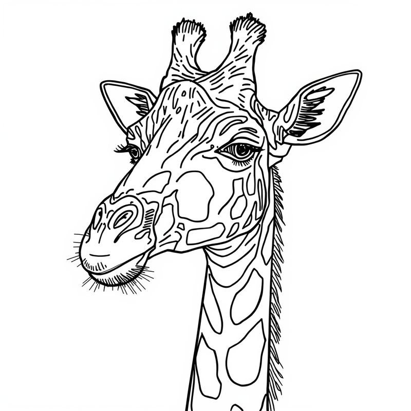 Giraffe 7 - free printable coloring page
