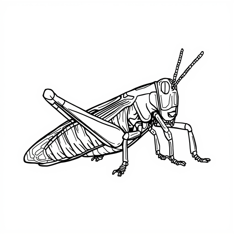 Grasshopper 3 - free printable coloring page