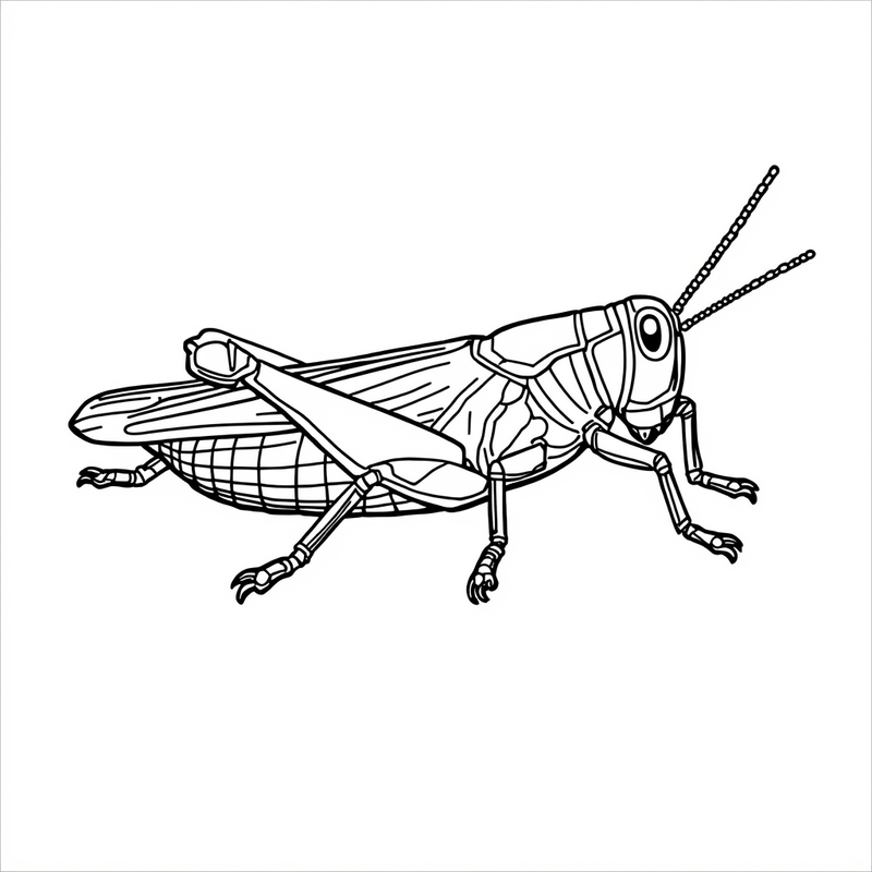 Grasshopper 4 - free printable coloring page
