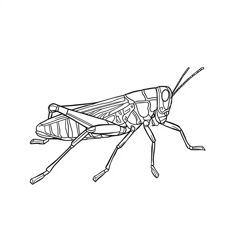 Grasshopper 1 - free printable coloring page