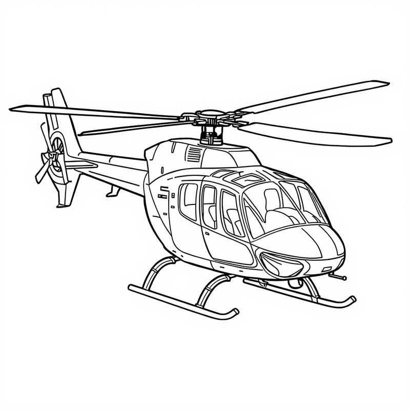 Helicopter 7 - free printable coloring page