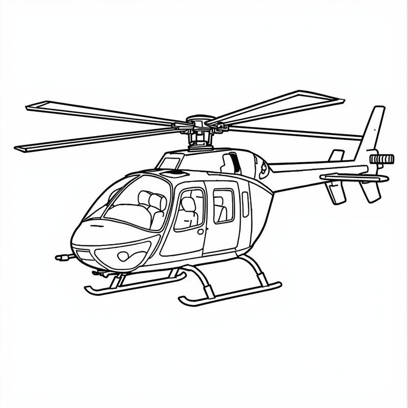 Helicopter 1 - free printable coloring page