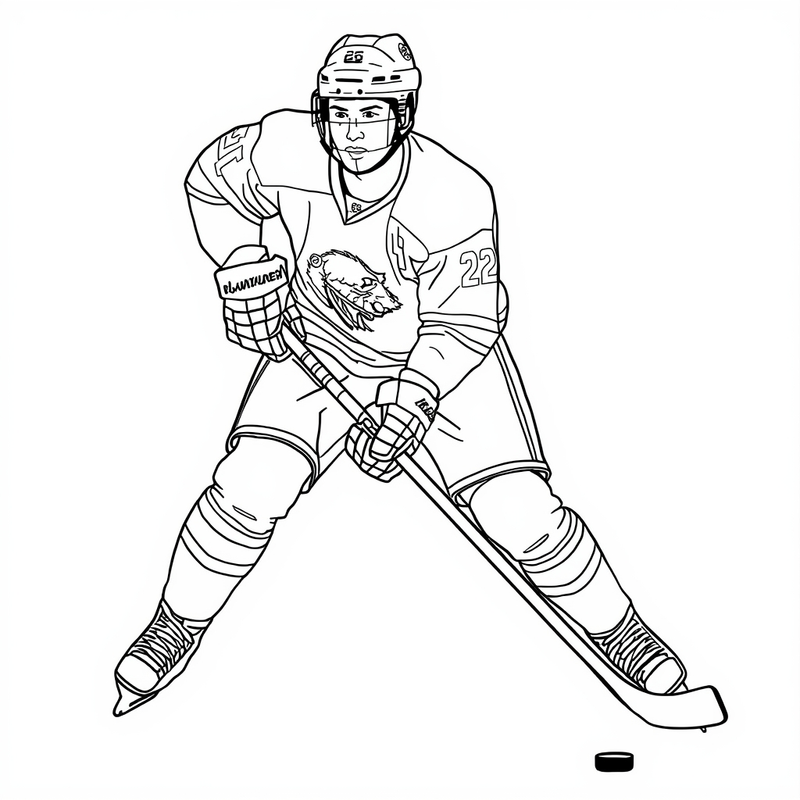 Hockey Player 2 - free printable coloring page