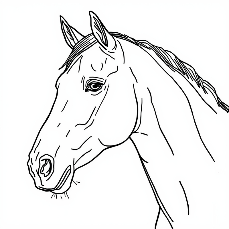 Horse 2 - free printable coloring page
