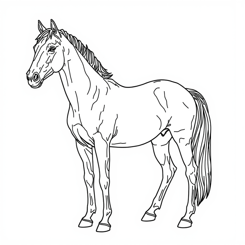 Horse 3 - free printable coloring page