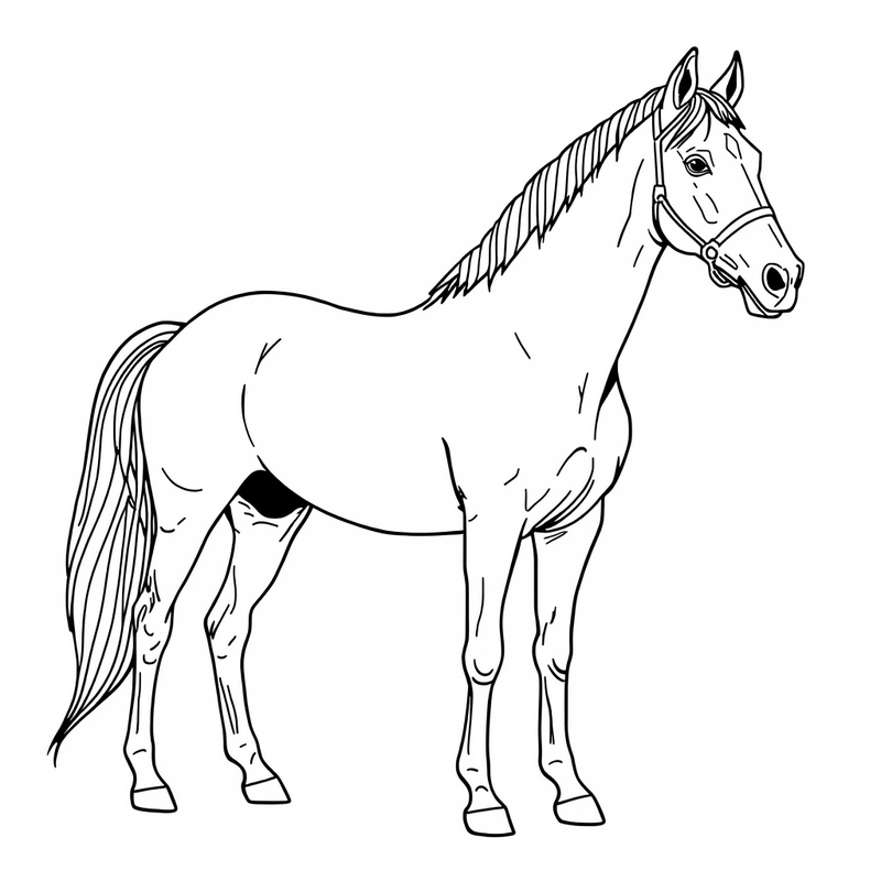 Horse 4 - free printable coloring page