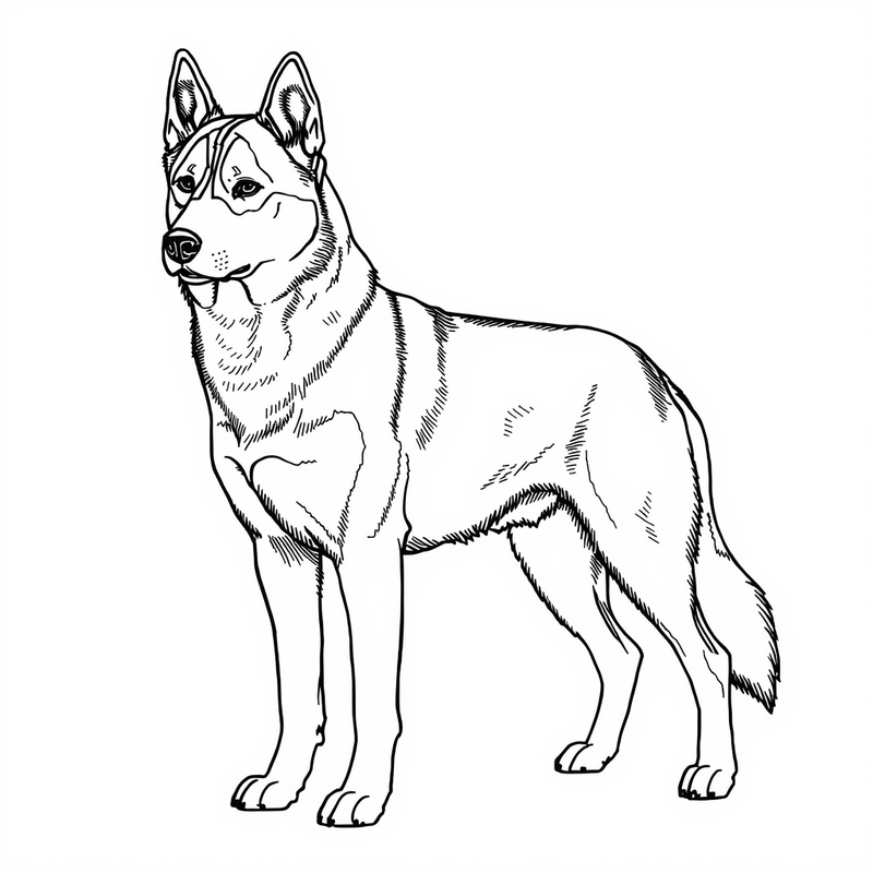Husky 2 - free printable coloring page