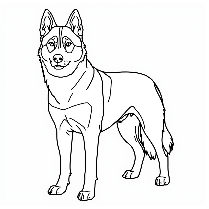 Husky 3 - free printable coloring page