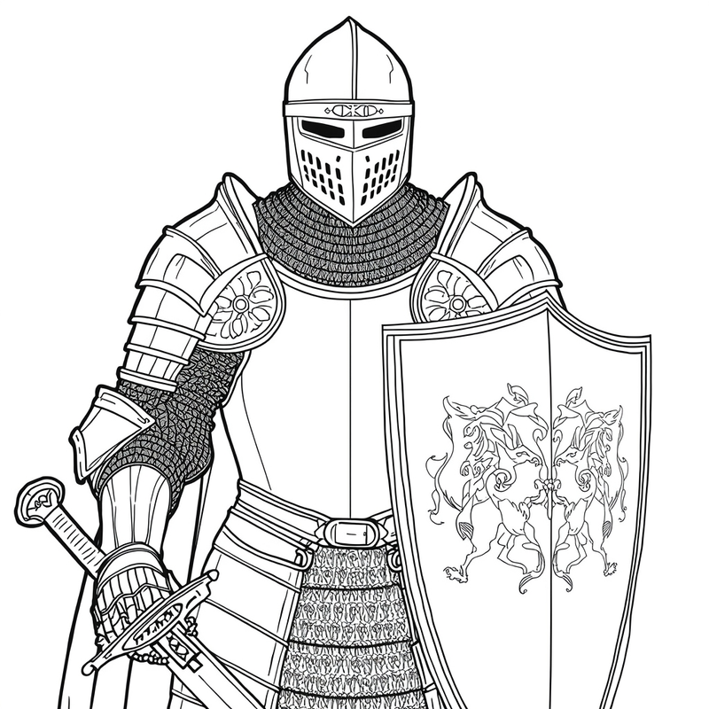 Knight 3 - free printable coloring page