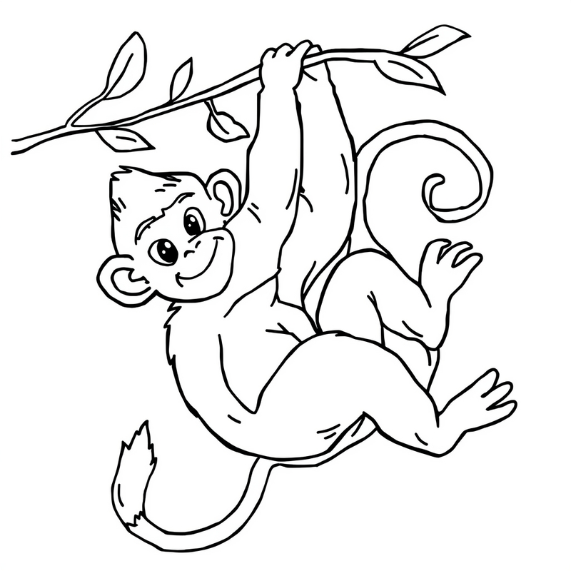 Monkey 3 - free printable coloring page