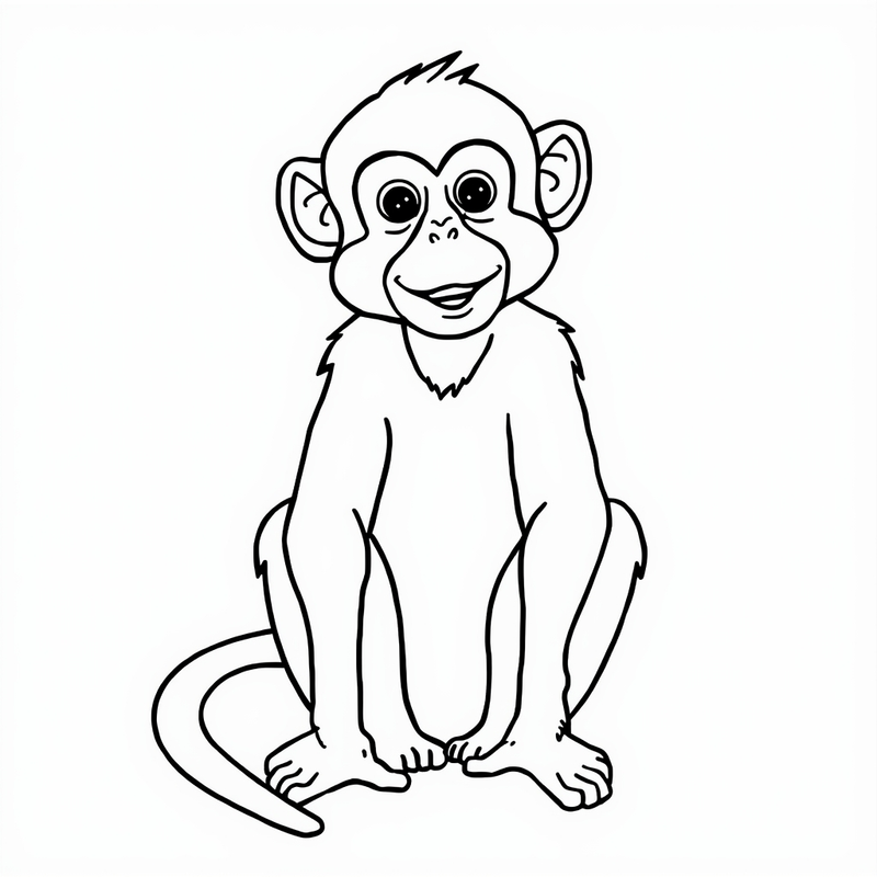 Monkey 4 - free printable coloring page