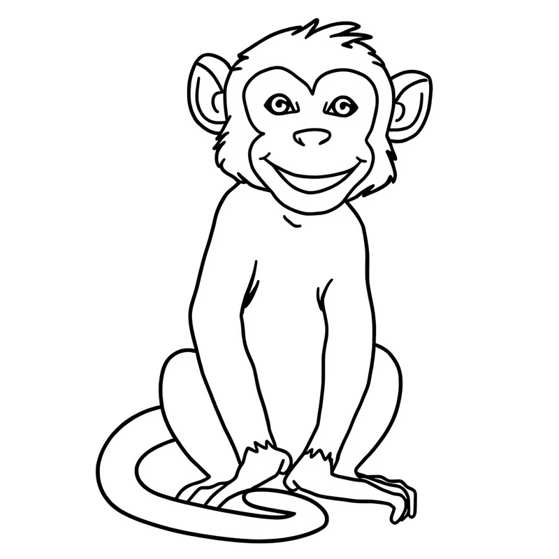 Monkey 5 - free printable coloring page