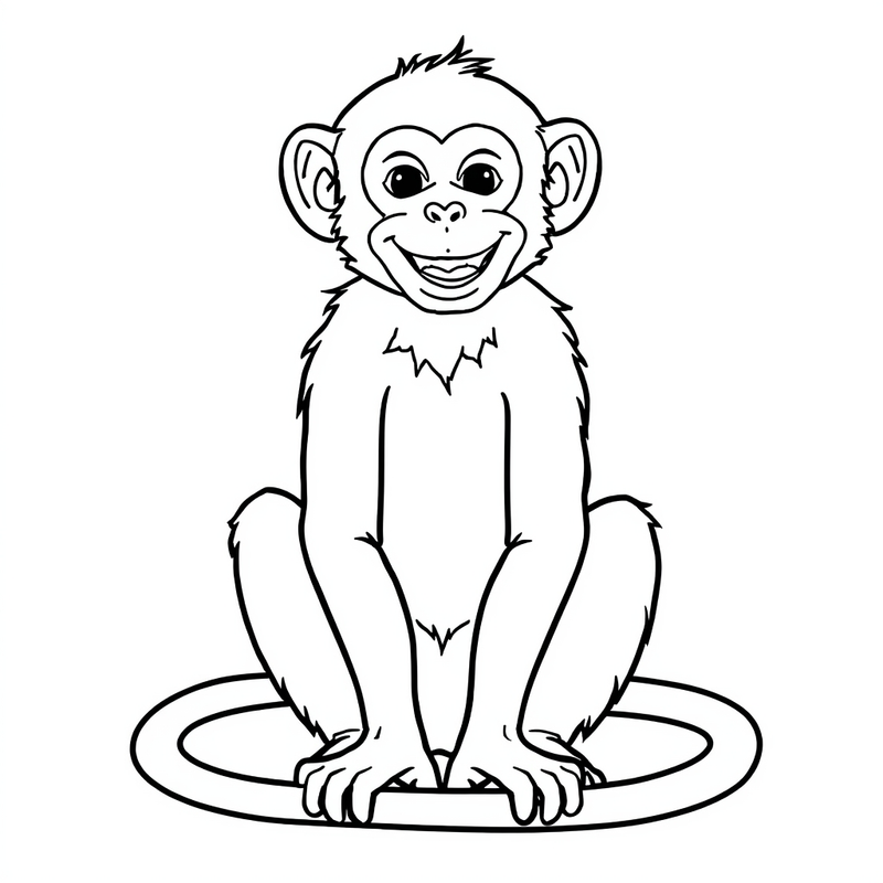 Monkey 7 - free printable coloring page