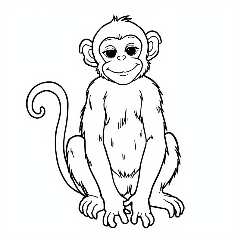 Monkey 6 - free printable coloring page