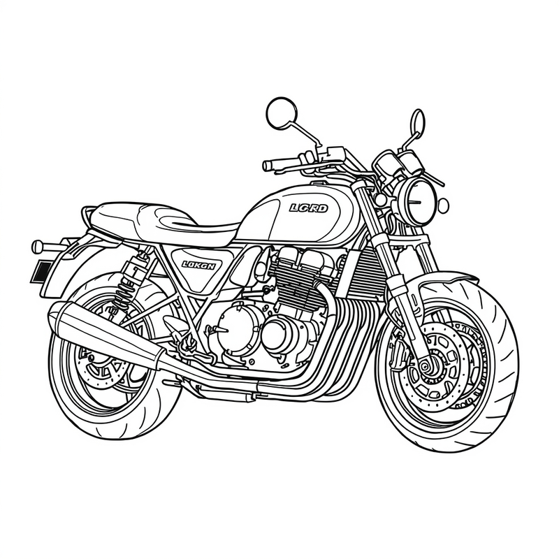 Motorcycle 3 - free printable coloring page