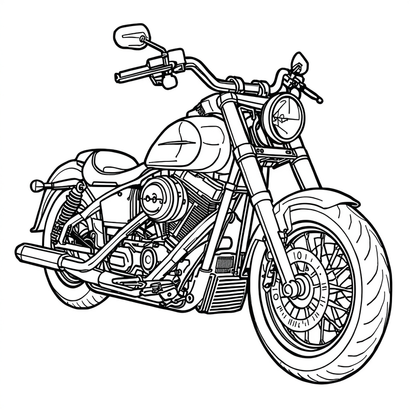 Motorcycle 4 - free printable coloring page