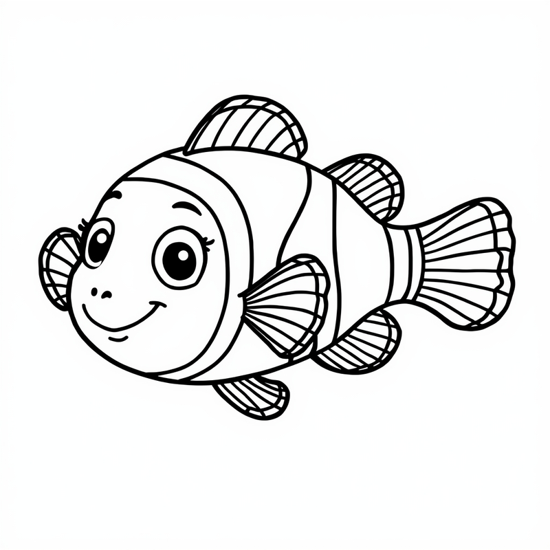 Clown fish 1 - free printable coloring page